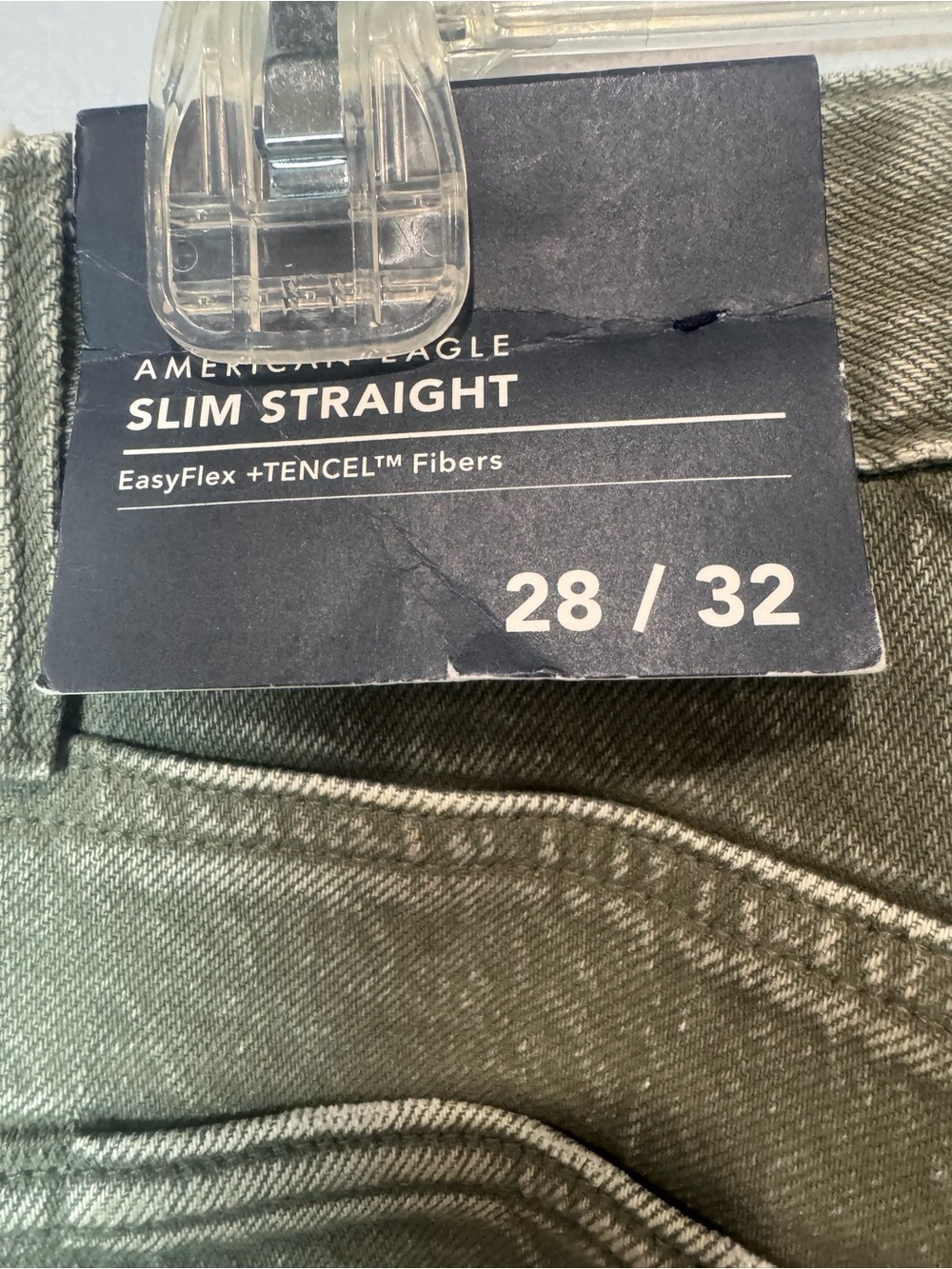 American Eagle Men's EasyFlex Tencel Slim Straight Jeans Green 28/32 New NWT - Picture 5 of 11